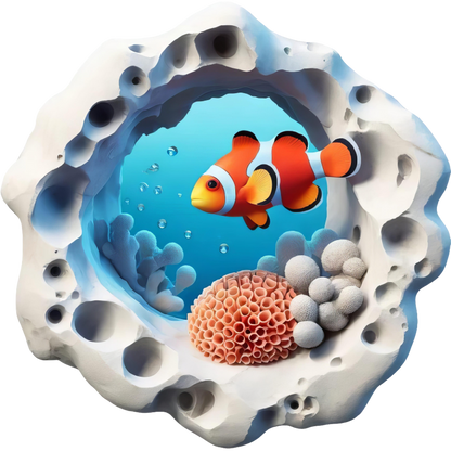 Orange Clownfish Coral Reef Ocean Vinyl Sticker Decal