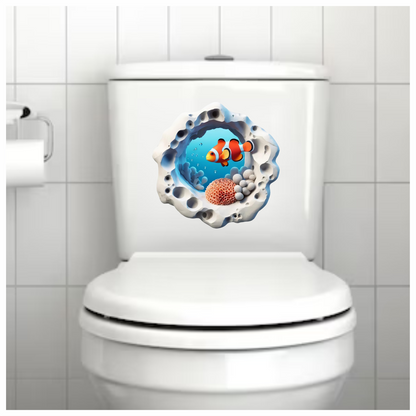 Orange Clownfish Coral Reef Ocean Vinyl Sticker Decal