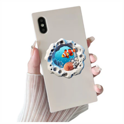 Orange Clownfish Coral Reef Ocean Vinyl Sticker Decal