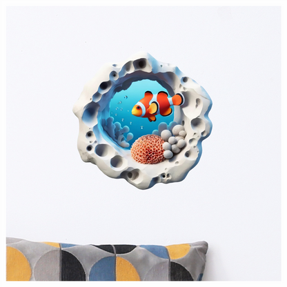 Orange Clownfish Coral Reef Ocean Vinyl Sticker Decal