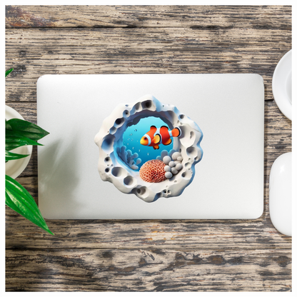 Orange Clownfish Coral Reef Ocean Vinyl Sticker Decal