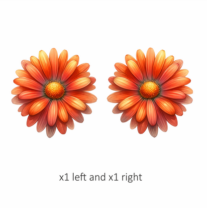 Orange Flower Petals Nature Blossom Vinyl Sticker Decal