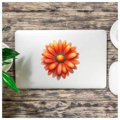 Orange Flower Petals Nature Blossom Vinyl Sticker Decal