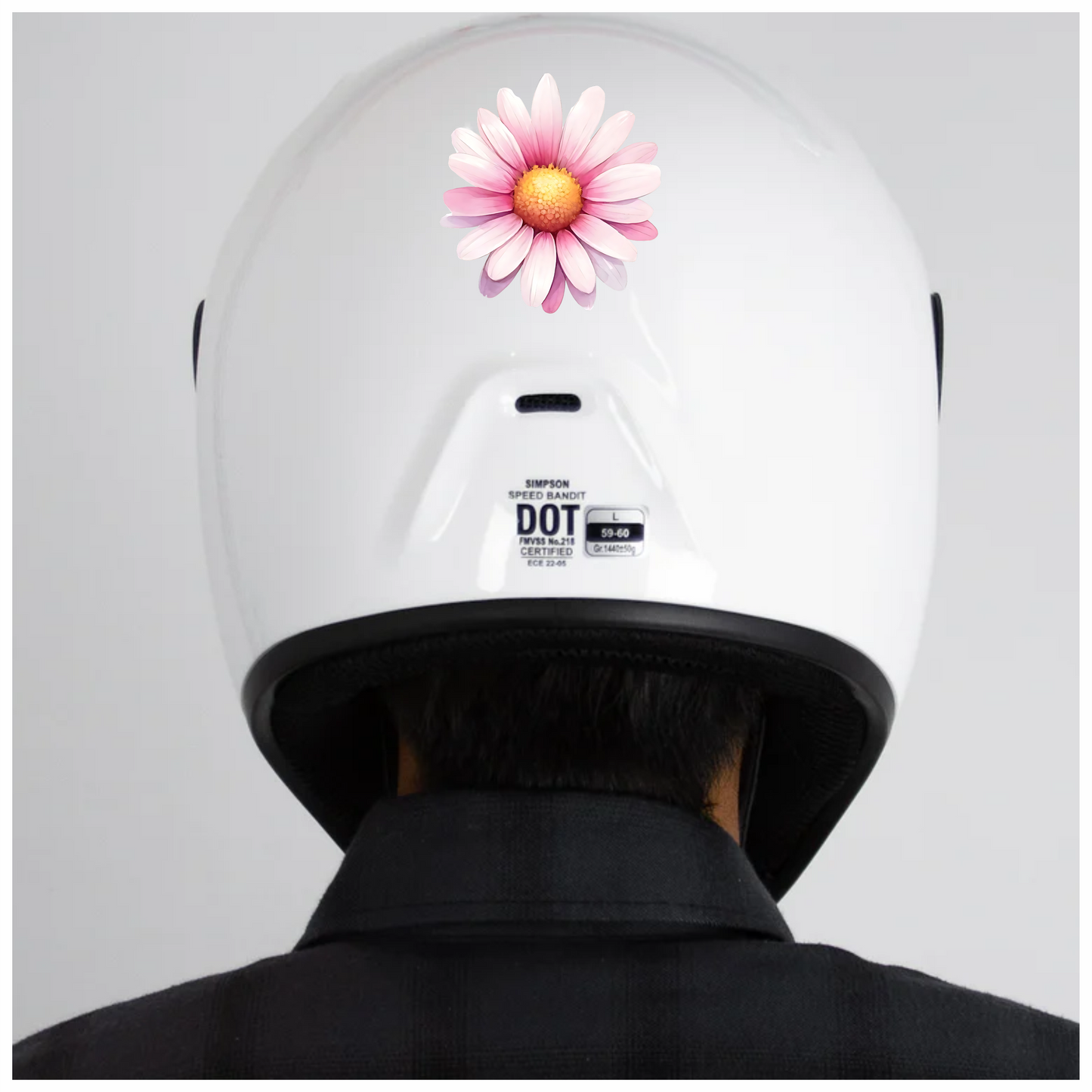 Pink White Daisy Flower Bloom Vinyl Sticker Decal