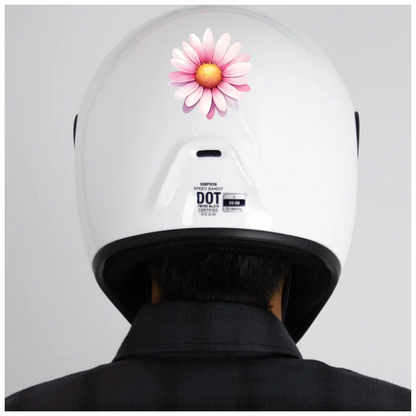Pink White Daisy Flower Bloom Vinyl Sticker Decal