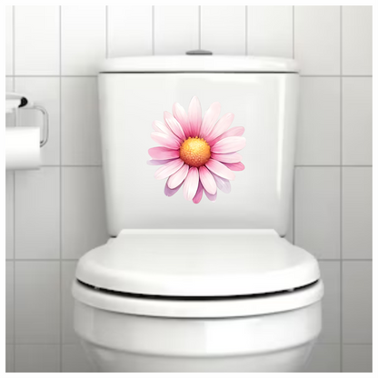 Pink White Daisy Flower Bloom Vinyl Sticker Decal