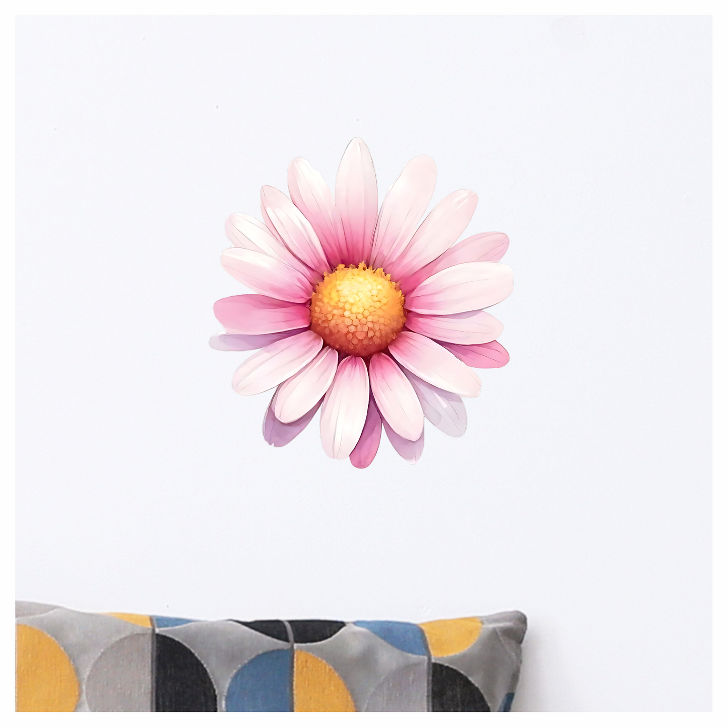 Pink White Daisy Flower Bloom Vinyl Sticker Decal