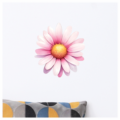 Pink White Daisy Flower Bloom Vinyl Sticker Decal