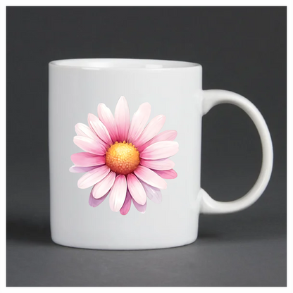 Pink White Daisy Flower Bloom Vinyl Sticker Decal