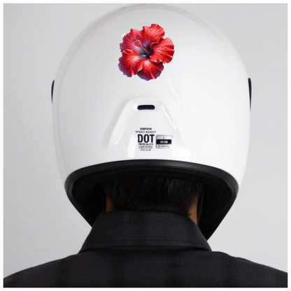 Red Hibiscus Flower With Water Vinyl Sticker Decal