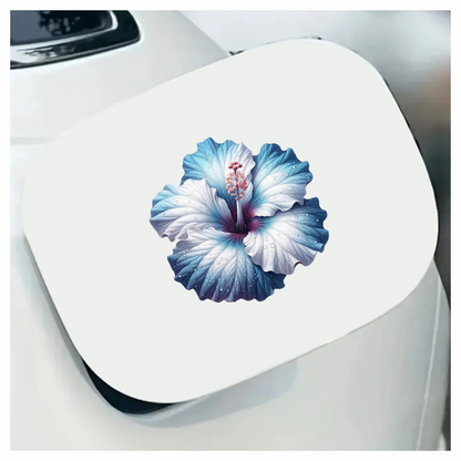 Blue White Hibiscus Flower Water Vinyl Sticker Decal