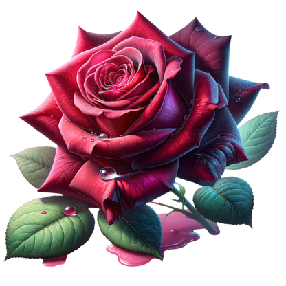 Crimson Red Rose Flower Vinyl Sticker Decal