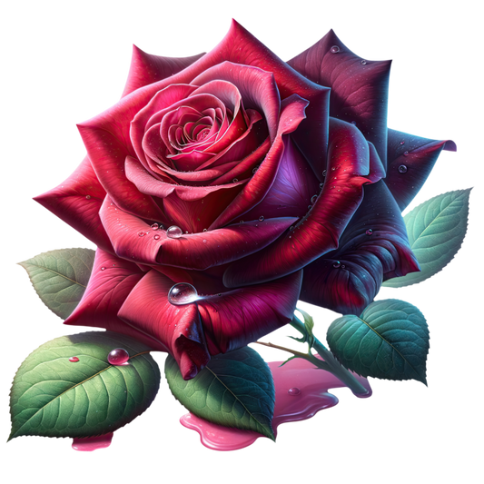 Crimson Red Rose Flower Vinyl Sticker Decal