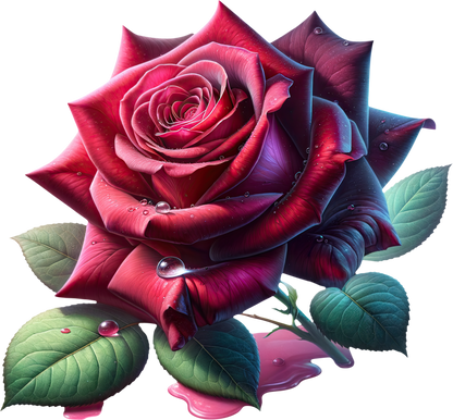 Crimson Red Rose Flower Vinyl Sticker Decal