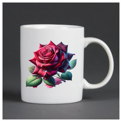 Crimson Red Rose Flower Vinyl Sticker Decal