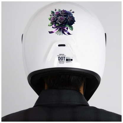 Black Roses Purple Bow Water Drops Vinyl Sticker Decal