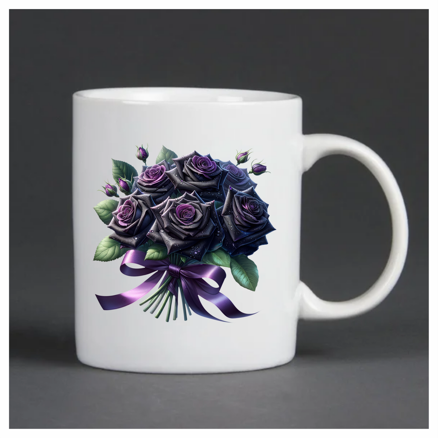 Black Roses Purple Bow Water Drops Vinyl Sticker Decal