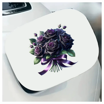 Black Roses Purple Bow Water Drops Vinyl Sticker Decal