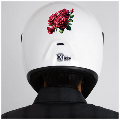 Red Roses With Green Leaves Vinyl Sticker Decal