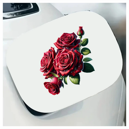 Red Roses With Green Leaves Vinyl Sticker Decal
