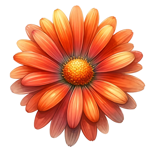 Orange Flower Petals Center Vinyl Sticker Decal
