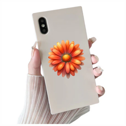 Orange Flower Petals Center Vinyl Sticker Decal