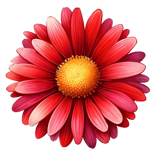 Red Flower Yellow Center Closeup Vinyl Sticker Decal
