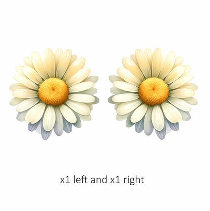 White Yellow Daisy Flower Bloom Vinyl Sticker Decal