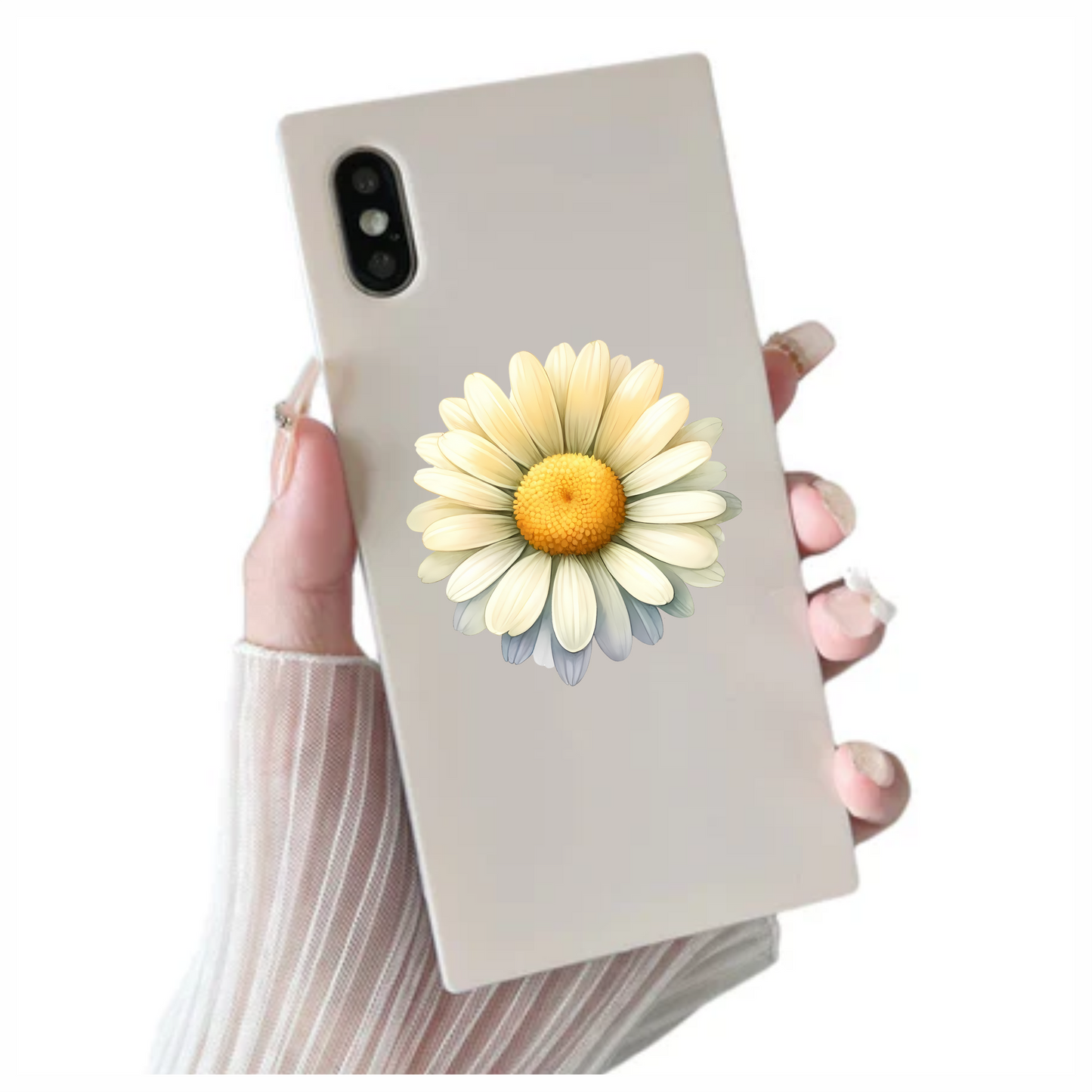White Yellow Daisy Flower Bloom Vinyl Sticker Decal