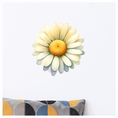 White Yellow Daisy Flower Bloom Vinyl Sticker Decal