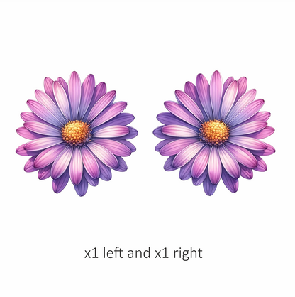 Purple Daisy Flower Closeup Vinyl Sticker Decal