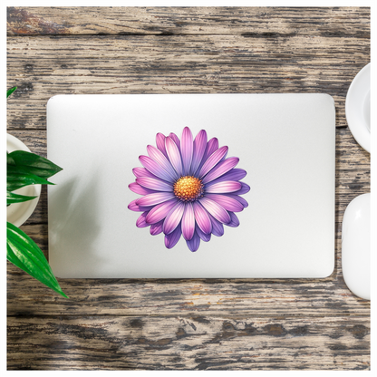 Purple Daisy Flower Closeup Vinyl Sticker Decal
