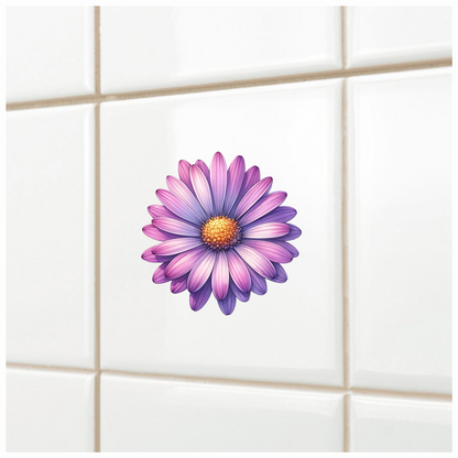 Purple Daisy Flower Closeup Vinyl Sticker Decal