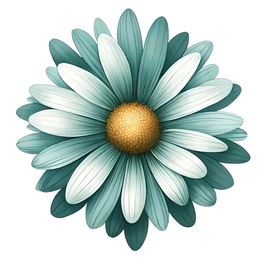 Teal White Daisy Flower Vinyl Sticker Decal