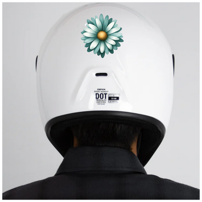 Teal White Daisy Flower Vinyl Sticker Decal