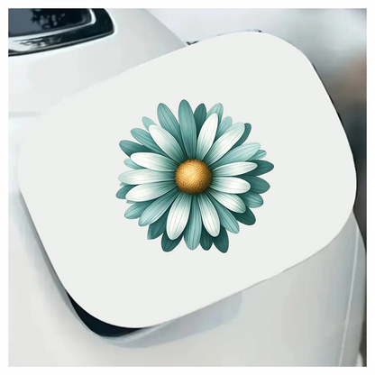 Teal White Daisy Flower Vinyl Sticker Decal