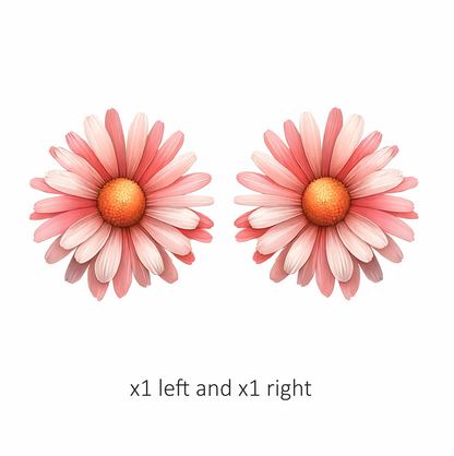 Pink Flower Petals Circle Vinyl Sticker Decal