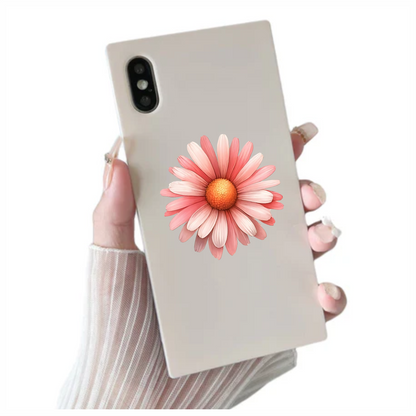 Pink Flower Petals Circle Vinyl Sticker Decal