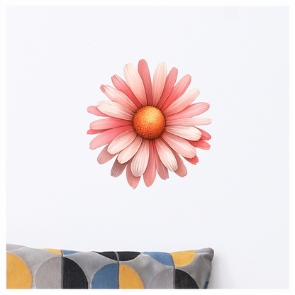 Pink Flower Petals Circle Vinyl Sticker Decal