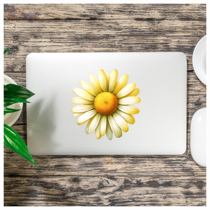 Yellow White Daisy Flower Nature Vinyl Sticker Decal