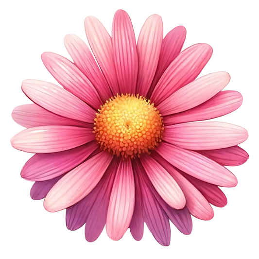 Pink Flower Petals Yellow Center Vinyl Sticker Decal
