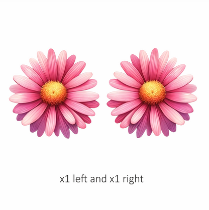 Pink Flower Petals Yellow Center Vinyl Sticker Decal