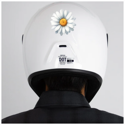 White Yellow Daisy Flower Bloom Vinyl Sticker Decal
