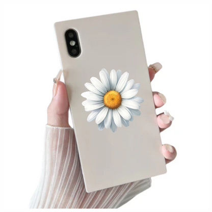 White Yellow Daisy Flower Bloom Vinyl Sticker Decal