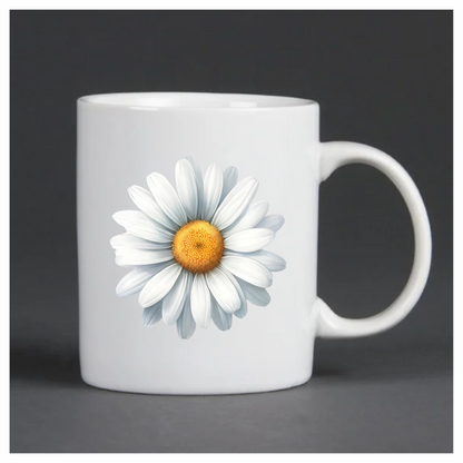 White Yellow Daisy Flower Bloom Vinyl Sticker Decal