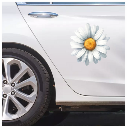 White Yellow Daisy Flower Bloom Vinyl Sticker Decal