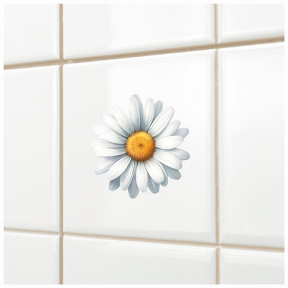 White Yellow Daisy Flower Bloom Vinyl Sticker Decal
