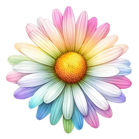 Rainbow Daisy Flower Nature Bright Vinyl Sticker Decal