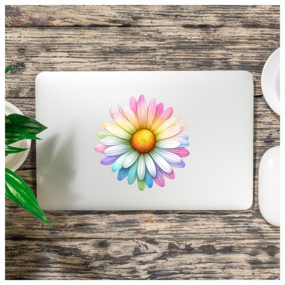 Rainbow Daisy Flower Nature Bright Vinyl Sticker Decal