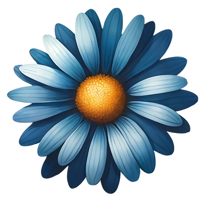 Blue Daisy Flower Center Yellow Vinyl Sticker Decal